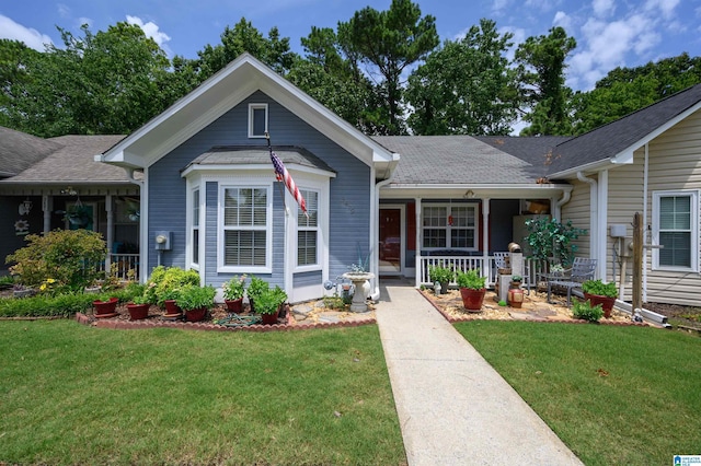 3479 Wildewood Dr, Pelham, AL 35124 - view of front facade with a porch, a front lawn, and a shingled roof