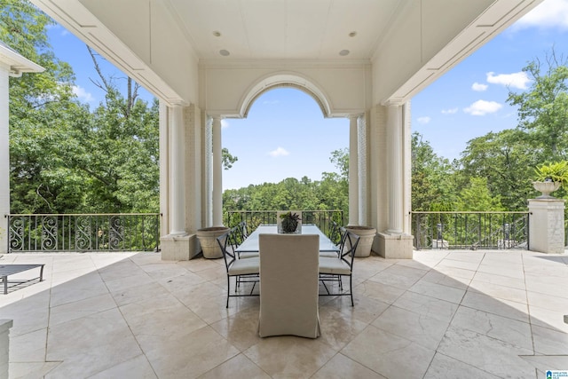 5615 Canongate Ln, Hoover, AL 35242 - view of patio featuring view of wooded area and outdoor dining area