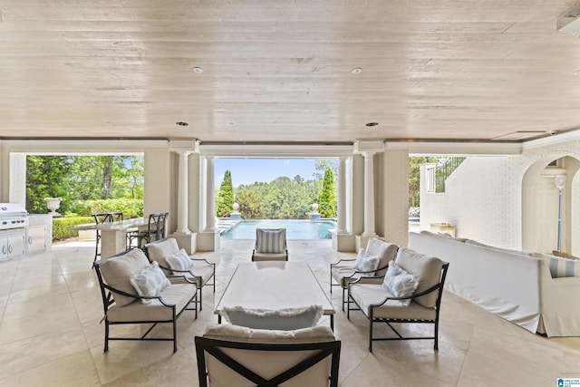 5615 Canongate Ln, Hoover, AL 35242 - view of patio with an outdoor hangout area, an outdoor pool, and area for grilling