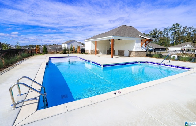 365 Koslin Loop, Calera, AL 35040 - community pool featuring a patio area and a ceiling fan