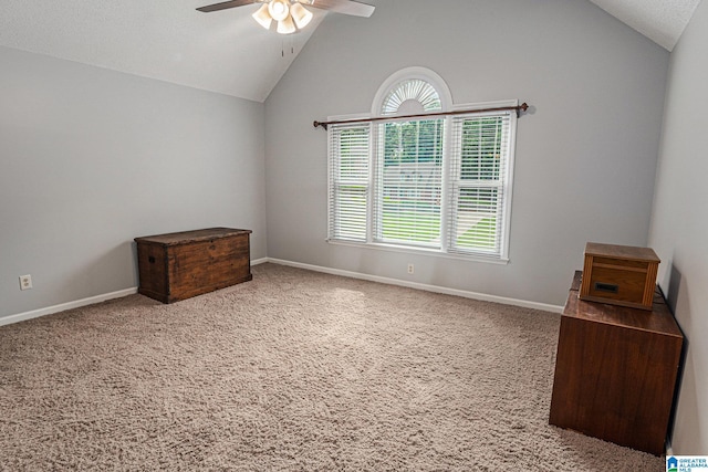 1813 Southpointe Cir, Hoover, AL 35244 - unfurnished room with lofted ceiling, a ceiling fan, and carpet floors