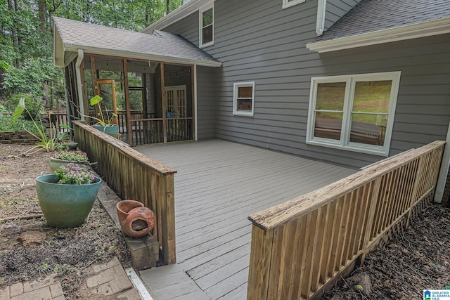1813 Southpointe Cir, Hoover, AL 35244 - wooden deck featuring a sunroom