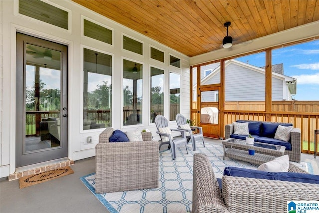 4549 Brexton St, Trussville, AL 35173 - sunroom / solarium featuring an outdoor hangout area, plenty of natural light, and a ceiling fan