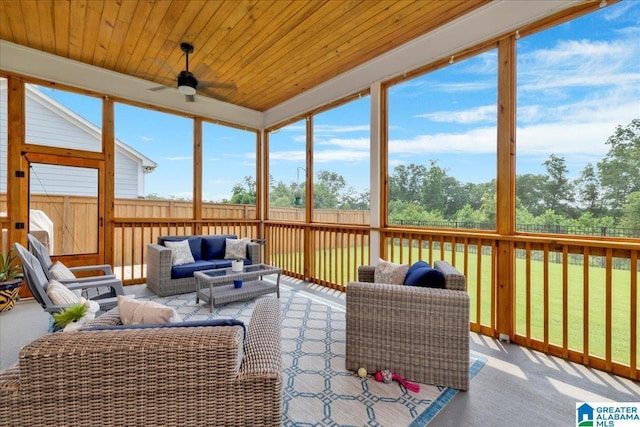 4549 Brexton St, Trussville, AL 35173 - sunroom / solarium featuring an outdoor living space and a ceiling fan