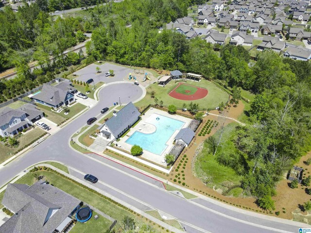 4549 Brexton St, Trussville, AL 35173 - aerial view of property's location with a pool area