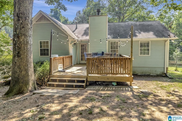 7839 Old Bradford Rd, Pinson, AL 35126 - back of house with a chimney and a deck