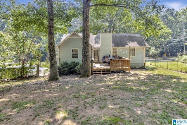 7839 Old Bradford Rd, Pinson, AL 35126 - rear view of property featuring a deck and a chimney