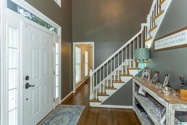 273 Forest Pkwy, Alabaster, AL 35007 - foyer entrance featuring stairway, wood finished floors, and a high ceiling