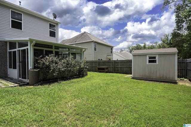 4490 Brookshire Cir, Bessemer, AL 35022 - fenced backyard with a sunroom and a shed