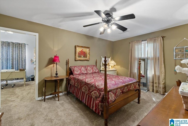 315 Roundabout Dr, Trussville, AL 35173 - bedroom featuring light colored carpet and a ceiling fan