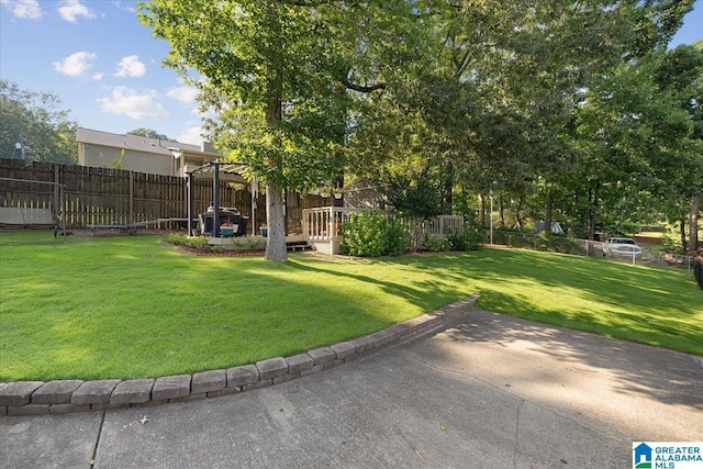 315 Roundabout Dr, Trussville, AL 35173 - fenced backyard featuring a patio