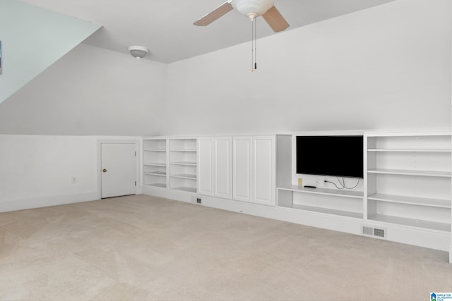 3037 Twelve Stones Rd SE, Owens Cross Roads, AL 35763 - bonus room with light carpet, a ceiling fan, and vaulted ceiling