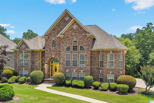 2816 Aster Lake Rd, Helena, AL 35022 - view of front of house with brick siding, a front lawn, and a shingled roof