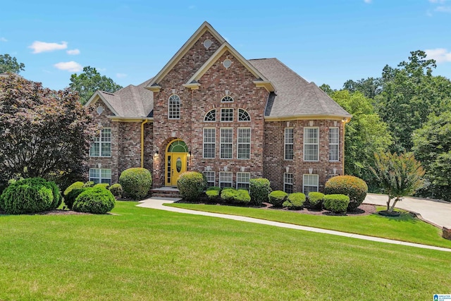 2816 Aster Lake Rd, Helena, AL 35022 - view of front of house with brick siding, a front lawn, and roof with shingles
