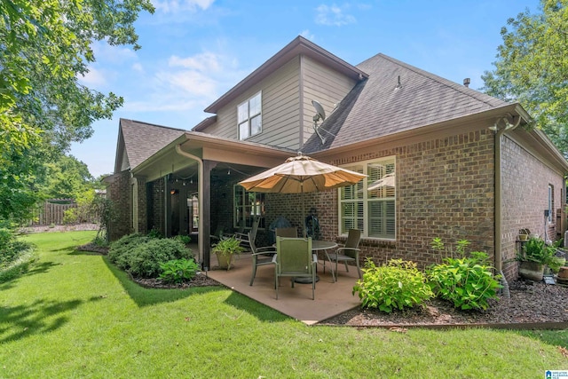 163 River Valley Rd, Helena, AL 35080 - rear view of property featuring brick siding, a patio area, and a shingled roof