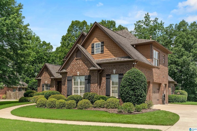 163 River Valley Rd, Helena, AL 35080 - craftsman-style house featuring brick siding, driveway, a front yard, and roof with shingles