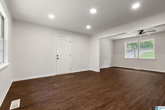 4533 Oak Dr, Pinson, AL 35126 - spare room with recessed lighting, dark wood-type flooring, and ceiling fan