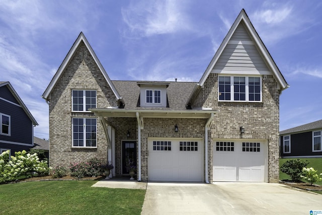4945 Natalie Way, Trussville, AL 35173 - view of front of home with driveway, brick siding, roof with shingles, a front lawn, and a garage