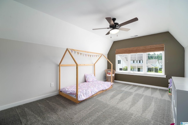 4945 Natalie Way, Trussville, AL 35173 - carpeted bedroom with vaulted ceiling and ceiling fan