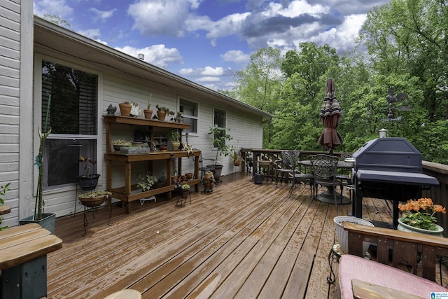 116 Twin Lakes Rd, Trussville, AL 35173 - wooden terrace with outdoor dining space