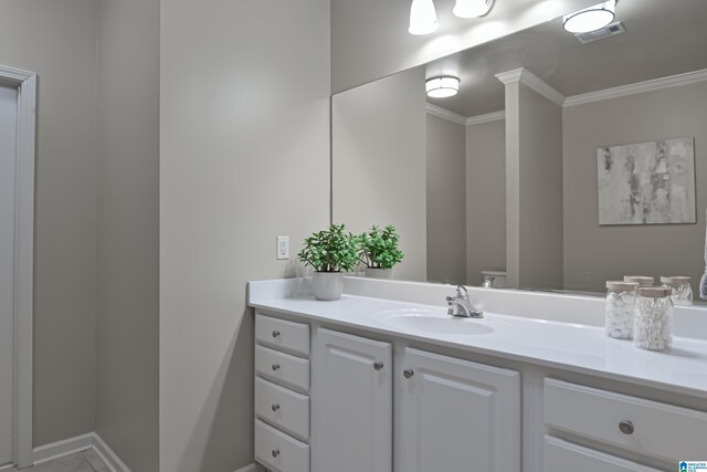 1186 Inverness Cove Way, Hoover, AL 35242 - bathroom featuring vanity and ornamental molding