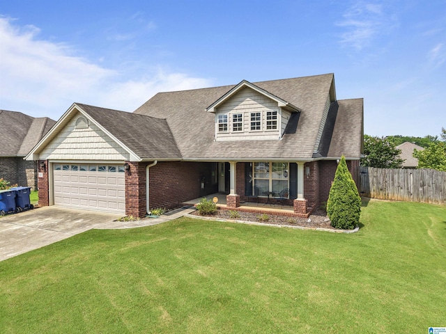 417 Rock View Trl, Maylene, AL 35114 - view of front of property featuring a garage, brick siding, covered porch, concrete driveway, and a shingled roof