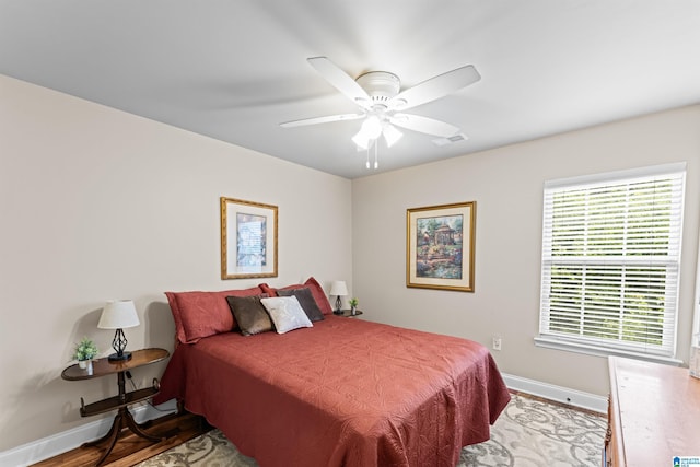417 Rock View Trl, Maylene, AL 35114 - bedroom featuring wood finished floors and ceiling fan