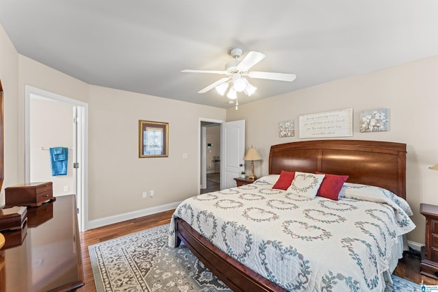 417 Rock View Trl, Maylene, AL 35114 - bedroom featuring wood finished floors and a ceiling fan
