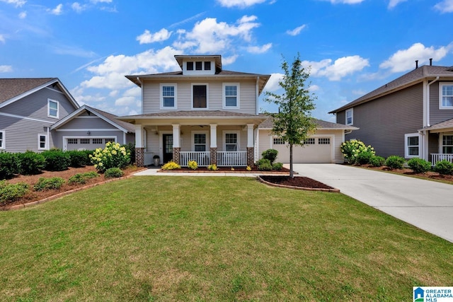 7808 Jayden Dr, Trussville, AL 35173 - view of front of house with an attached garage, covered porch, driveway, and a front yard