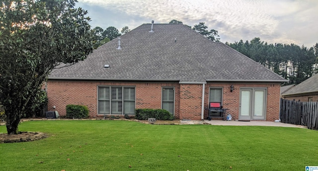 4081 Crossings Ln, Hoover, AL 35242 - rear view of property with a patio, brick siding, and a shingled roof