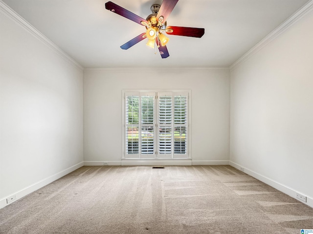4205 Waterford Ln, Trussville, AL 35173 - carpeted spare room with ceiling fan and ornamental molding