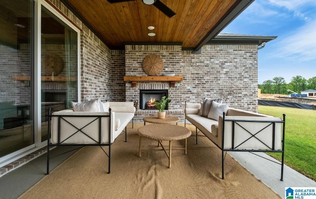500 Simms Lndg, Pelham, AL 35124 - view of patio featuring an outdoor living space with a fireplace and ceiling fan