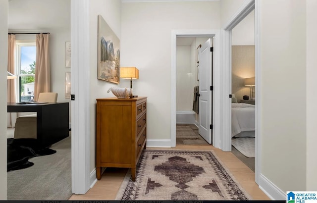 500 Simms Lndg, Pelham, AL 35124 - hall featuring light wood-style floors and a desk