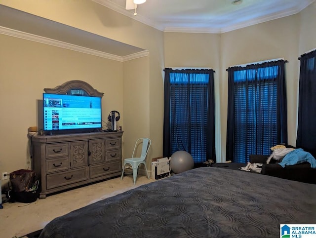 100 Emily Cir, Birmingham, AL 35242 - carpeted bedroom with ornamental molding and ceiling fan