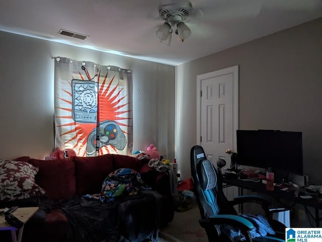 100 Emily Cir, Birmingham, AL 35242 - office area featuring a ceiling fan and carpet floors