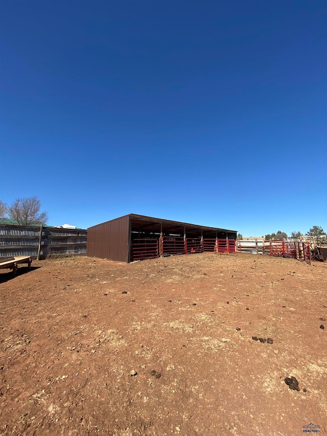 exterior space with a rural view