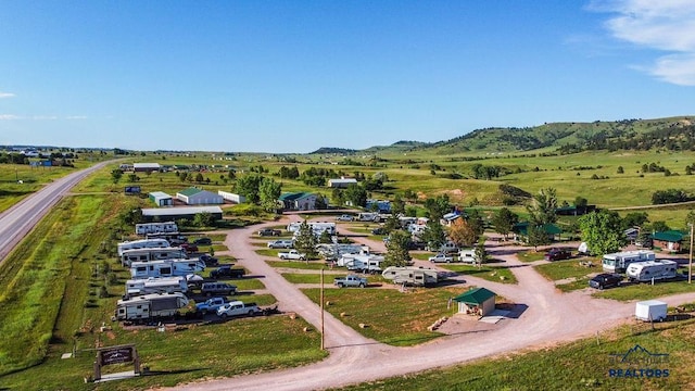 aerial view featuring a rural view