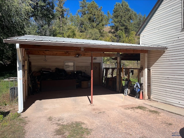 view of car parking featuring a carport