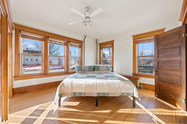 735 8th, Spearfish, SD 57783 - bedroom with hardwood / wood-style flooring and ceiling fan