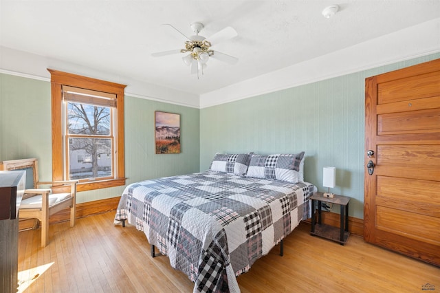 735 8th, Spearfish, SD 57783 - bedroom featuring ceiling fan and light hardwood / wood-style floors