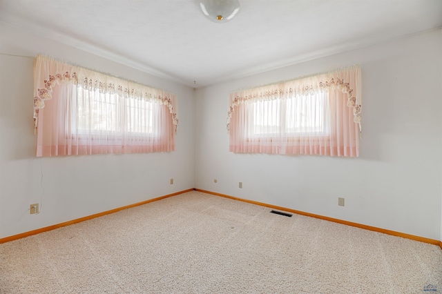 empty room featuring a wealth of natural light and carpet flooring