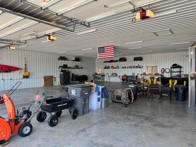 garage featuring a garage door opener