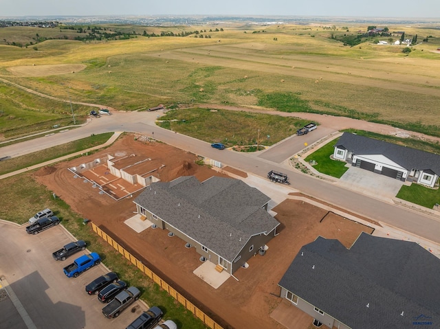 aerial view with a rural view