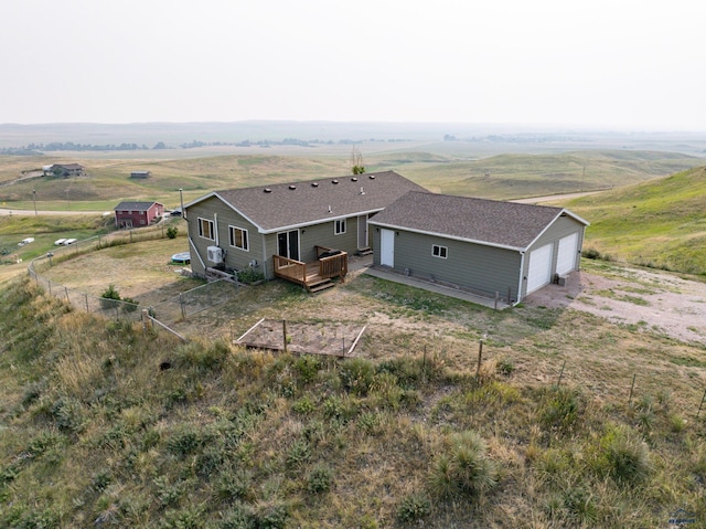 aerial view featuring a rural view