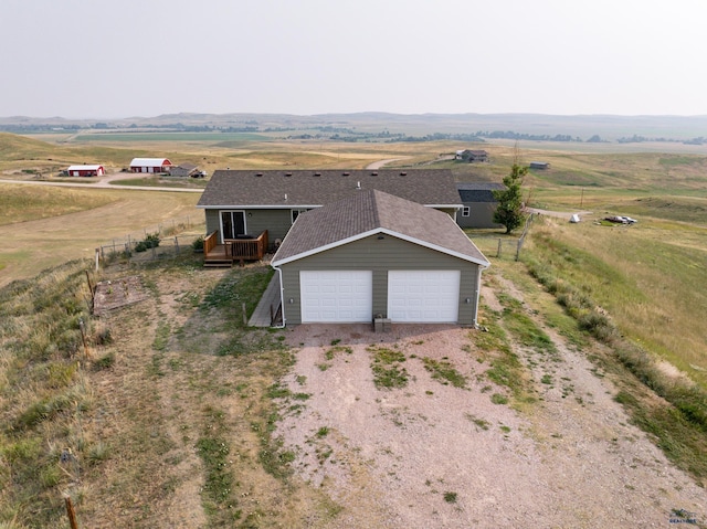 aerial view with a rural view