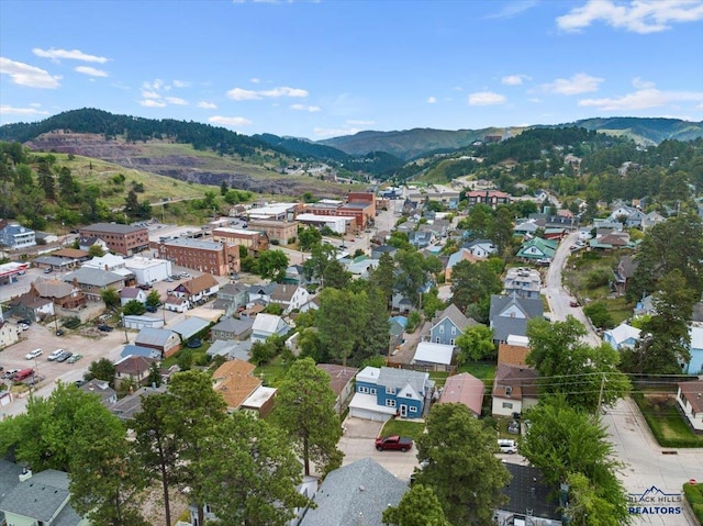 aerial view featuring a mountain view