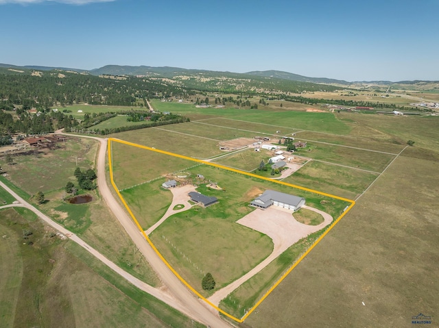 bird's eye view featuring a rural view