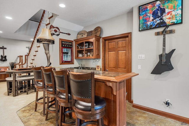 bar with carpet flooring