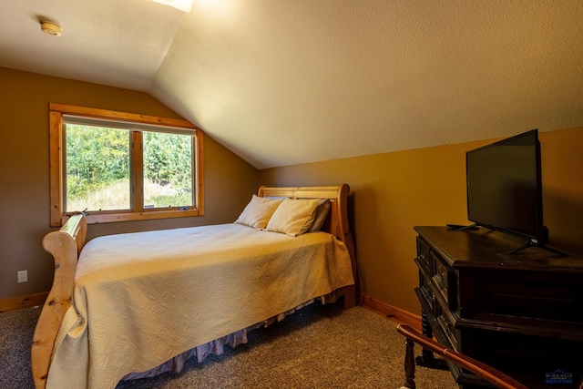 21169 Last Chance Trl, Lead, SD 57754 - carpeted bedroom featuring lofted ceiling and baseboards