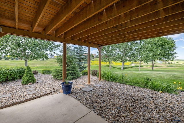 view of yard with a patio area